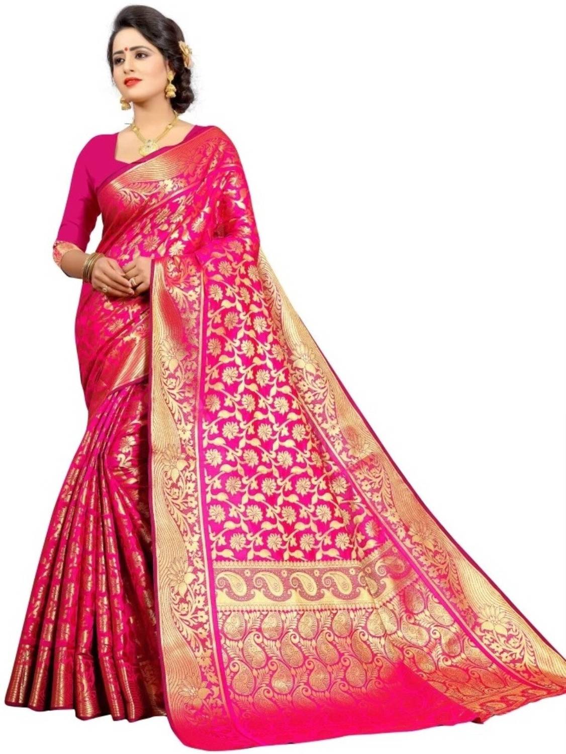 AVDOM Woven Kanjivaram Pure Silk, Art Silk Saree