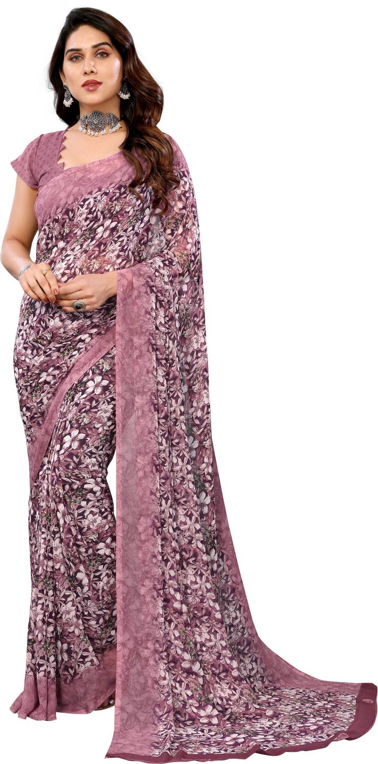 TTH Floral Print Bollywood Georgette Saree