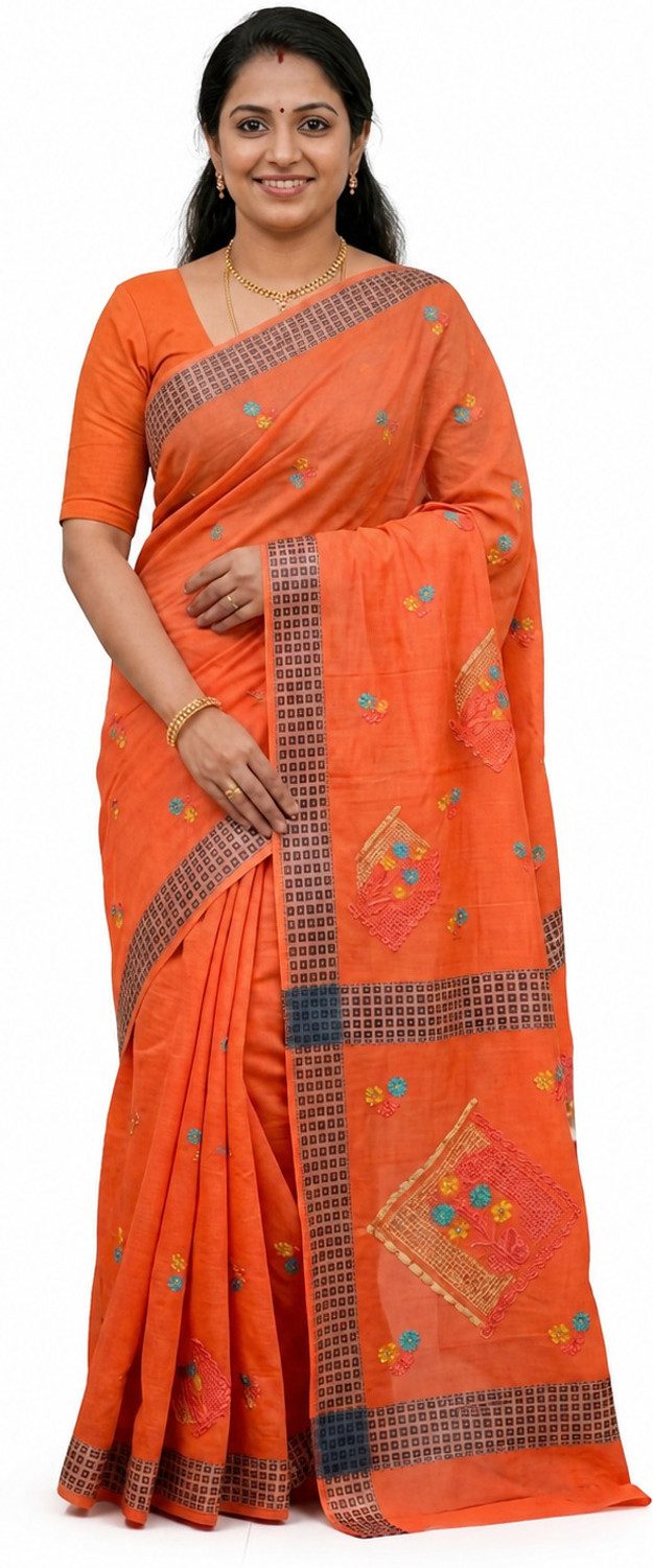 Image of Raamiva Printed Daily Wear Pure Cotton Saree