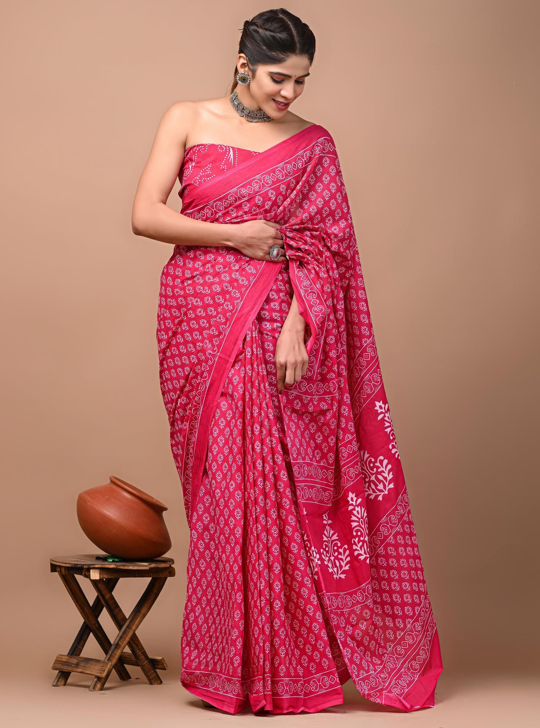 Divyam Printed Handloom Pure Cotton Saree