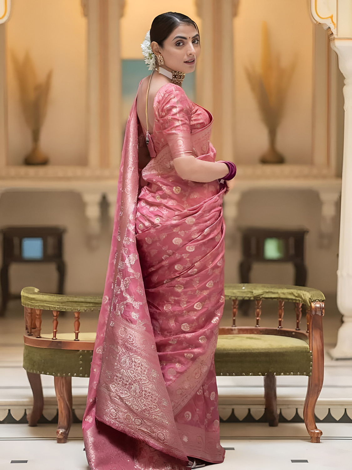 Image of Priyashi Woven Banarasi Cotton Silk, Jacquard Saree