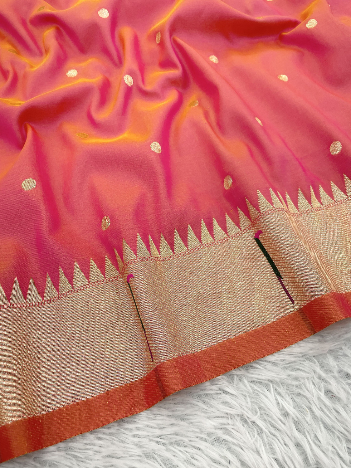 Image of WINKLECART Woven Paithani Silk Blend, Pure Cotton Saree