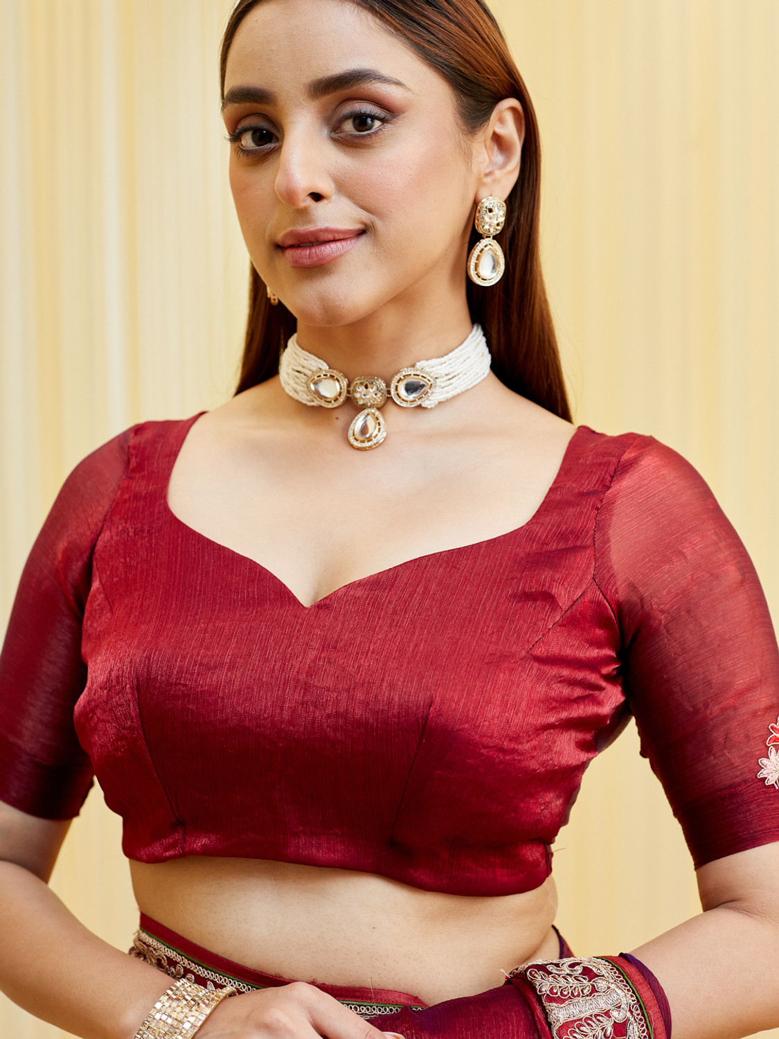 Image of KASEE Embellished, Applique Bollywood Silk Blend Saree