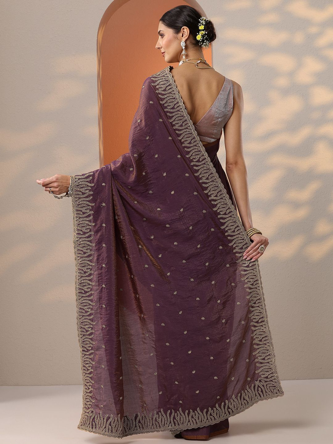 Image of LIBAS Embellished Daily Wear Organza Saree