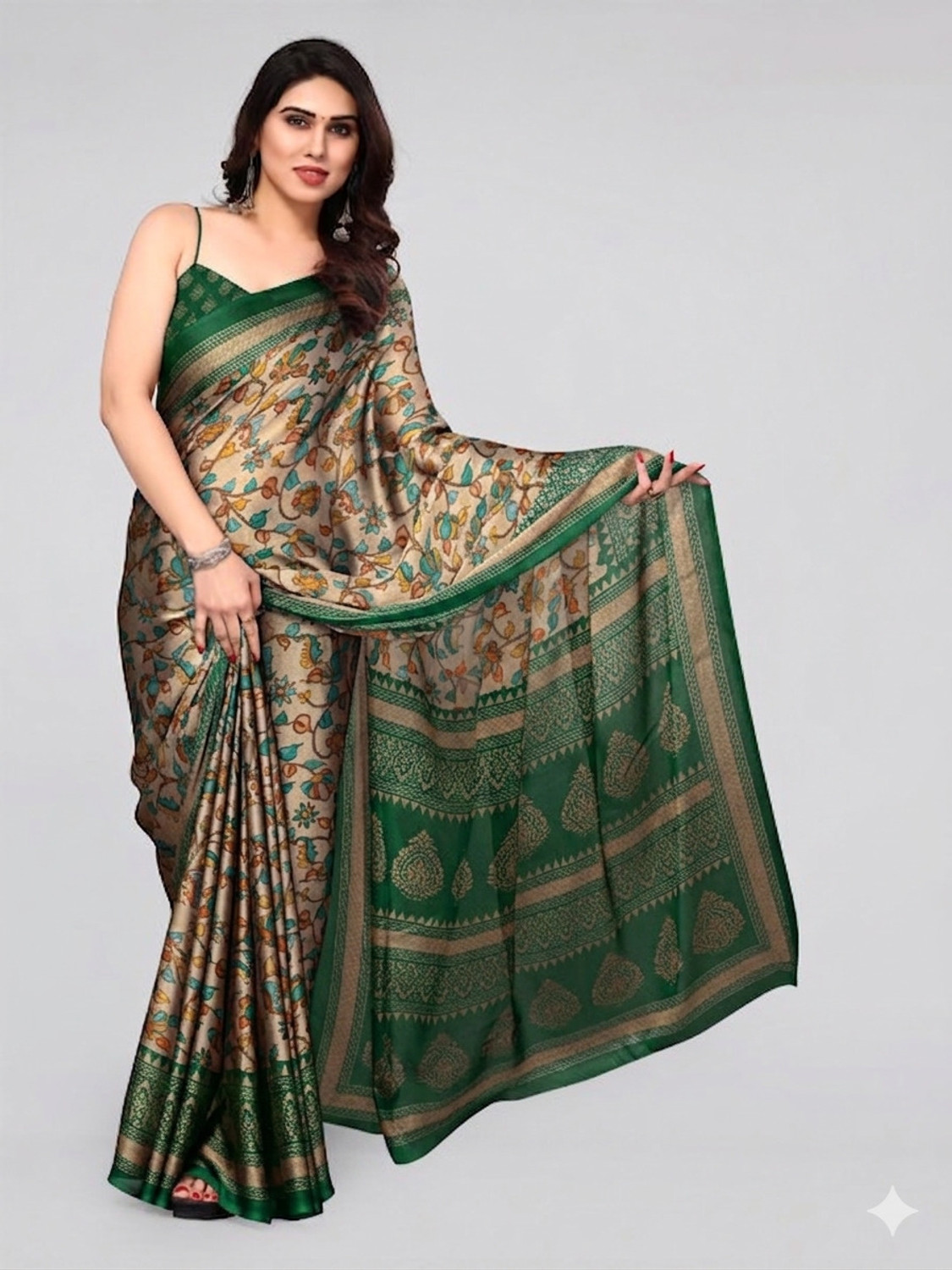 Image of KITKET FASHION Printed, Paisley Daily Wear Chiffon, Georgette Saree