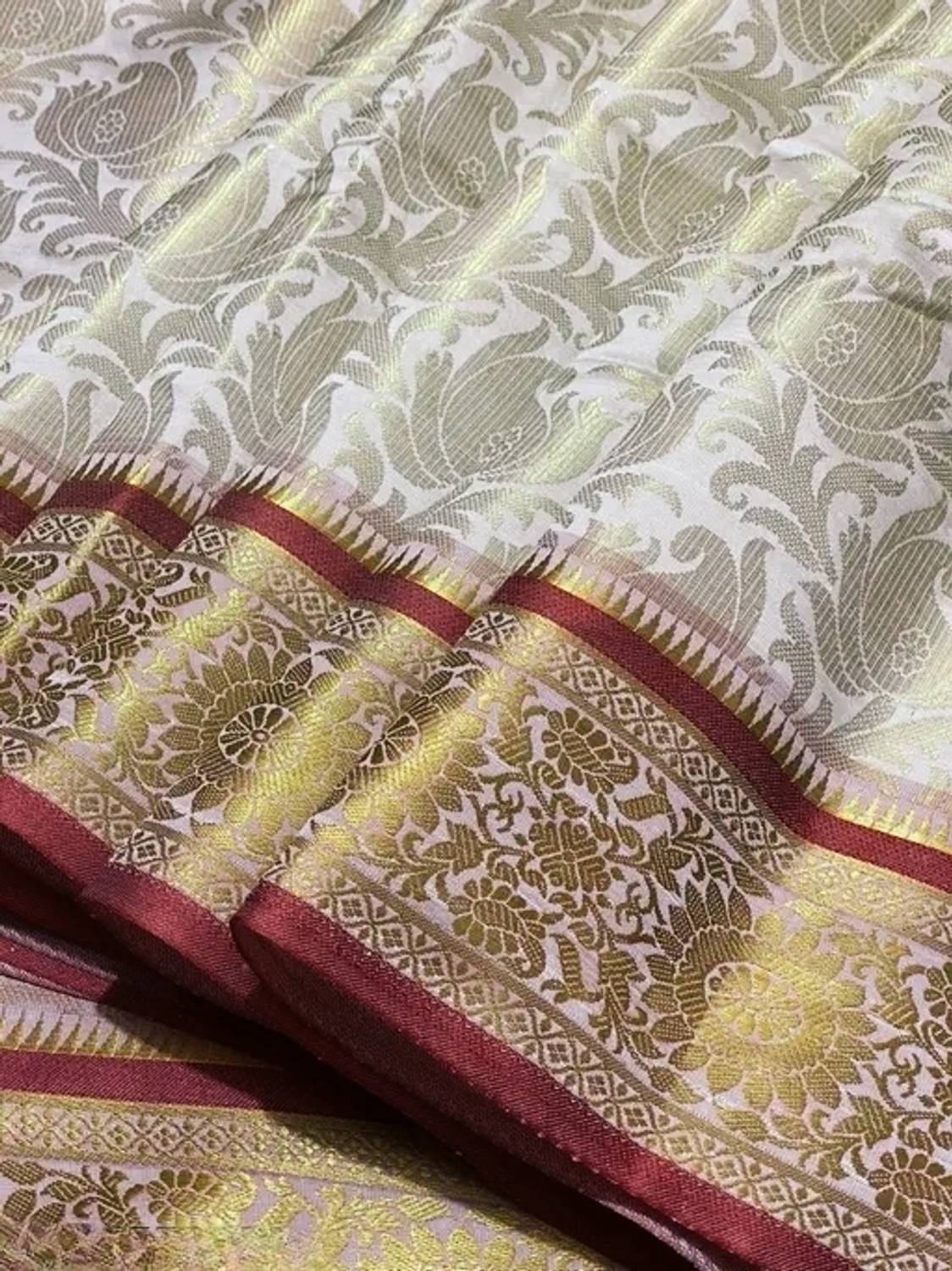 MRSILKSYMPHONY Floral Banarasi Brocade Saree - Image 1