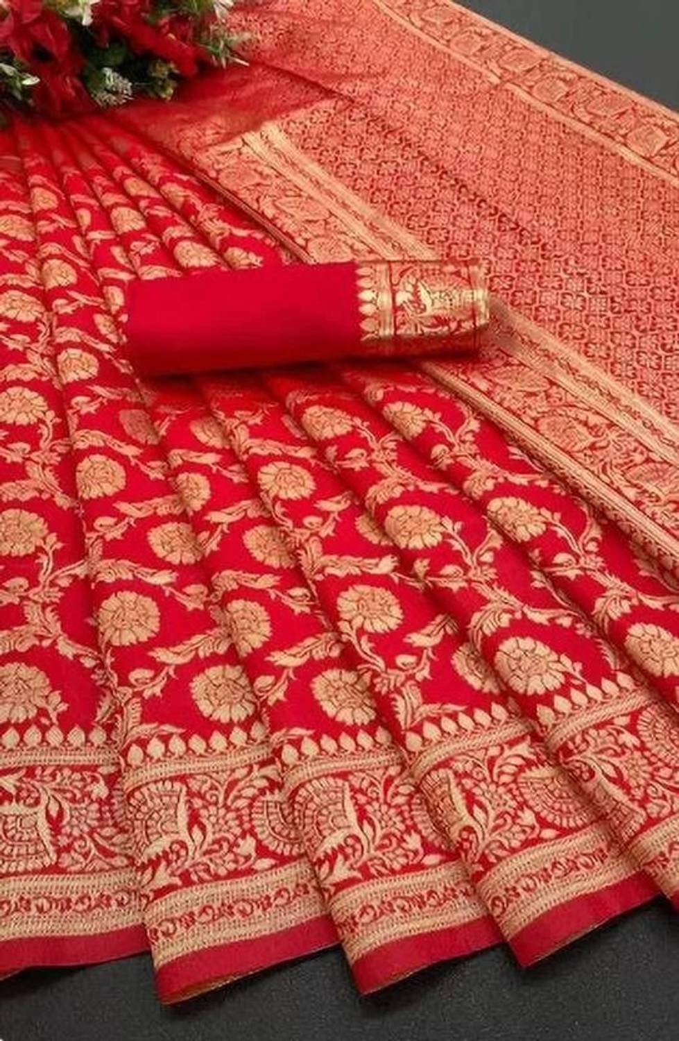 Mishowglitter Embellished Patola Jacquard, Pure Silk Saree