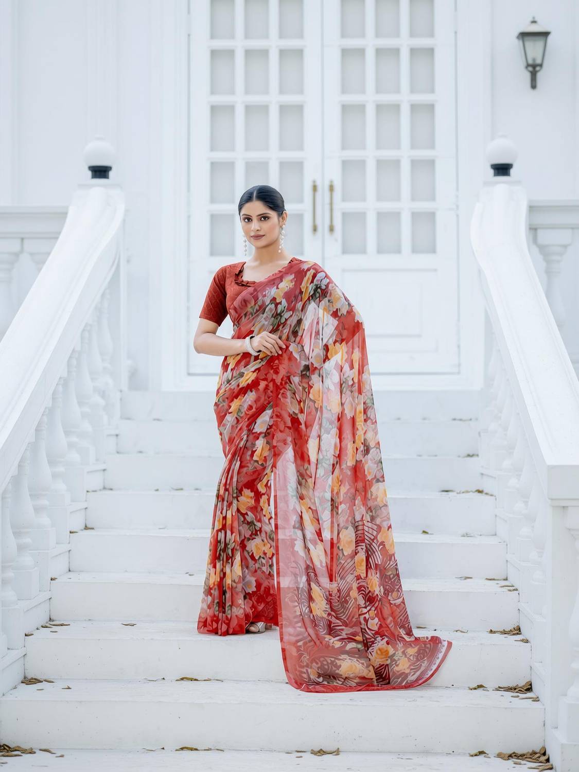 Anmi Printed Bollywood Chiffon Saree