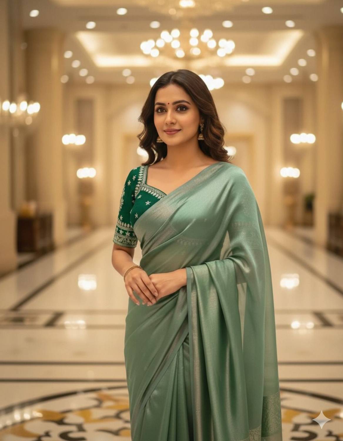 TARAGI Embroidered Bollywood Chiffon Saree