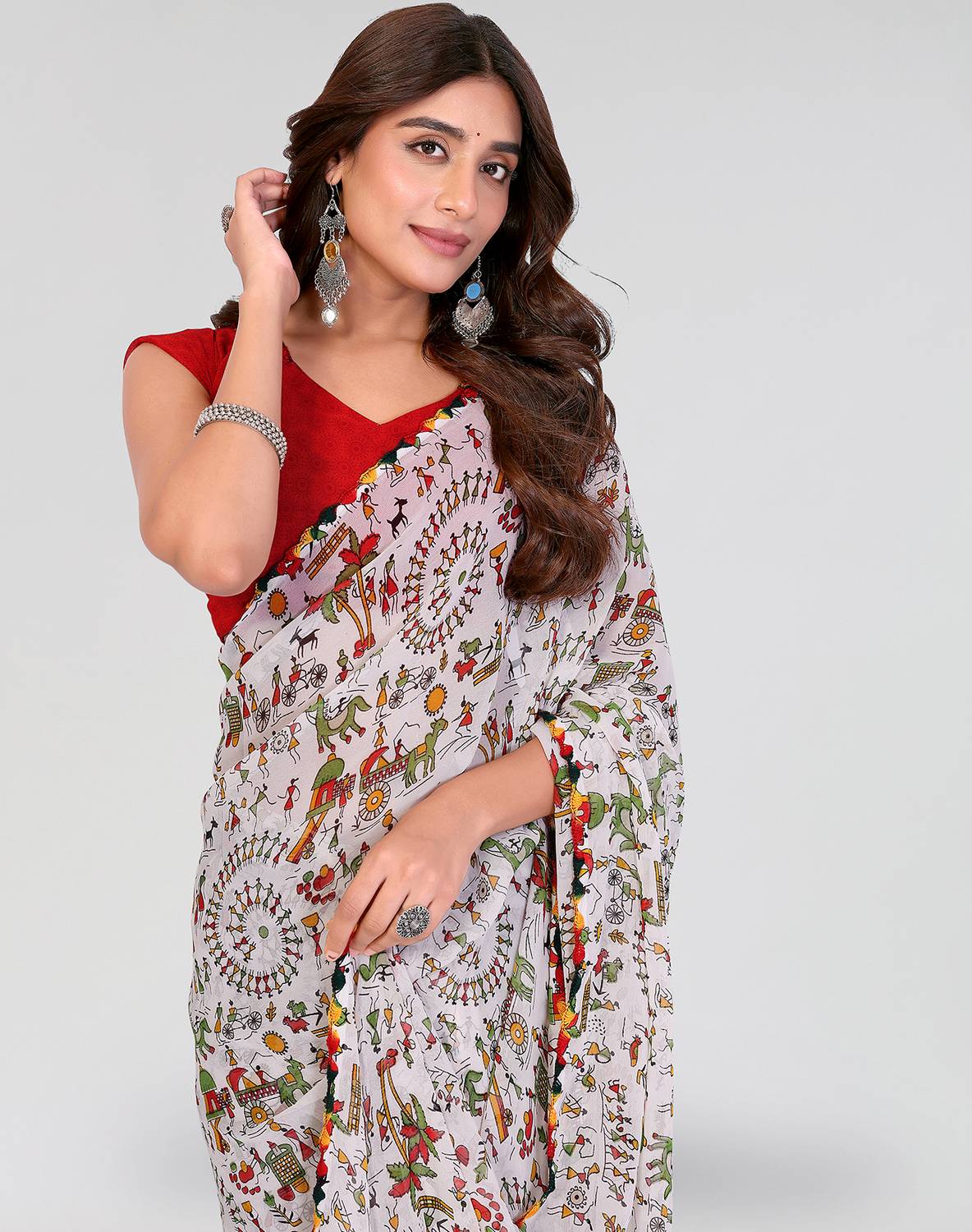 ANIRAV Floral Print Daily Wear Georgette Saree