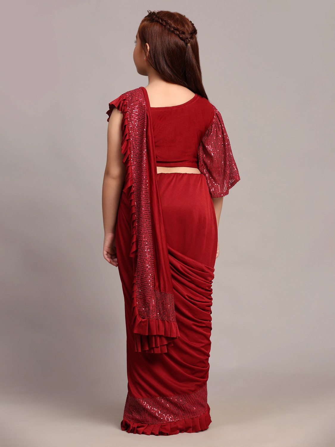 Image of XOOM LADY Embellished Bollywood Lycra Blend Saree