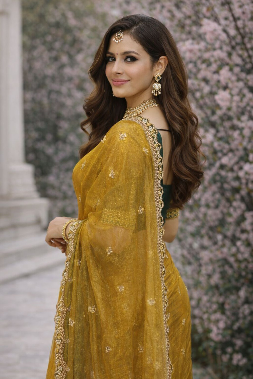 Image of MMSTOREEE Embroidered, Woven Bollywood Chiffon Saree