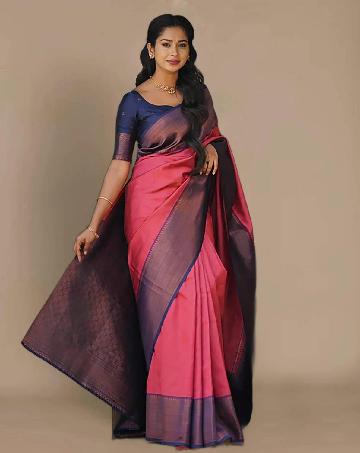 Anjaneya Sarees Self Design, Woven Banarasi Silk Blend Saree