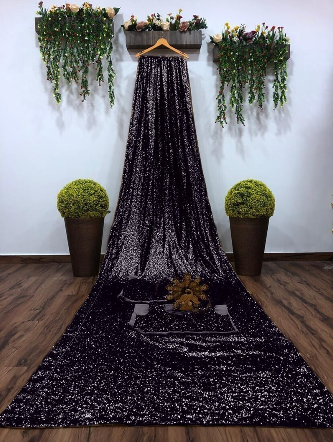 Image of New Pooja Embroidered, Embellished Bollywood Georgette Saree