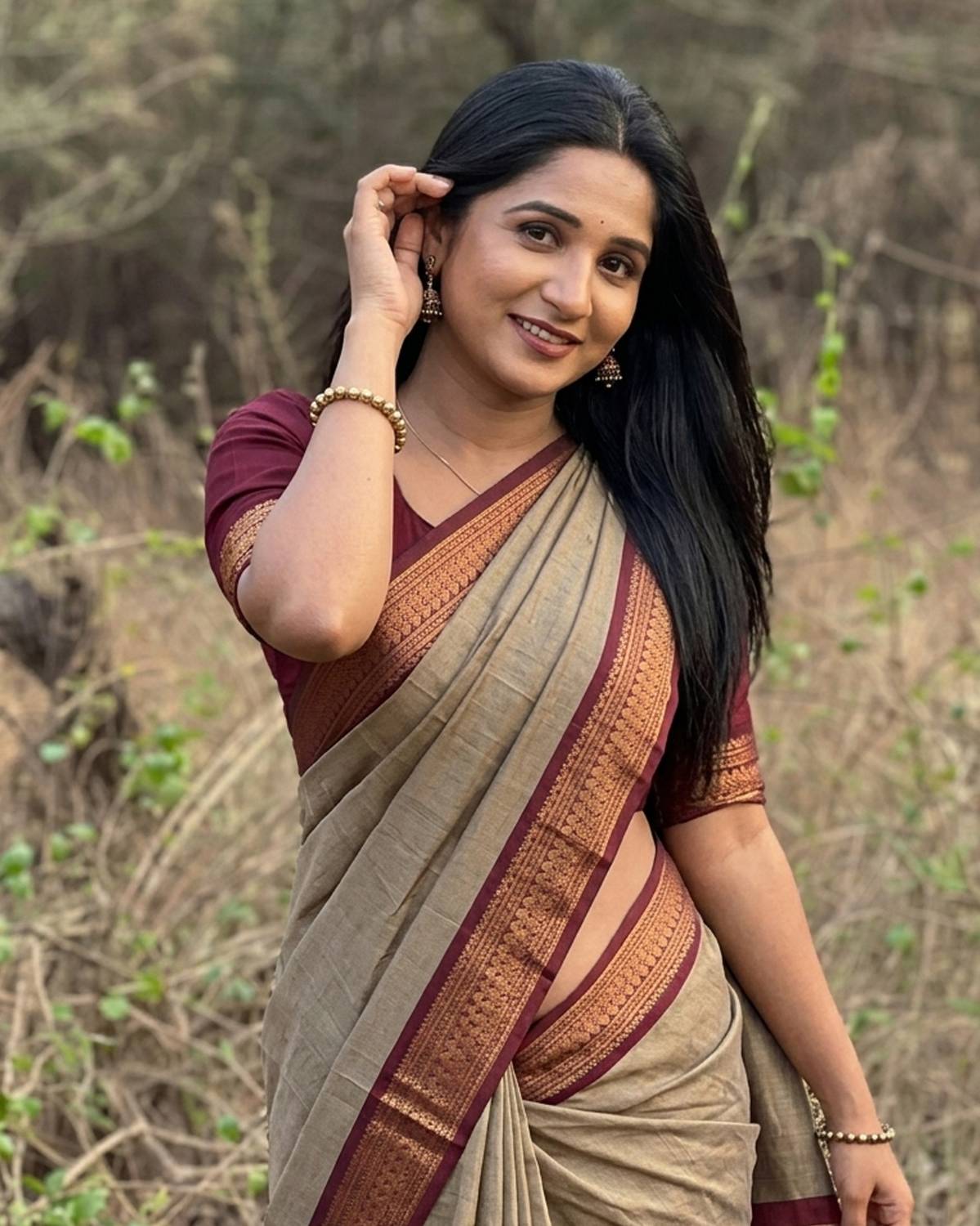 BilloRani Woven, Printed, Solid/Plain Narayanpet Cotton Silk Saree