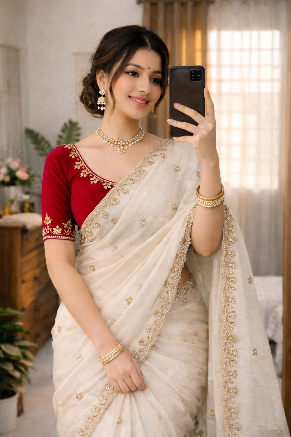 Image of Email Sarees Embellished Bollywood Chiffon Saree