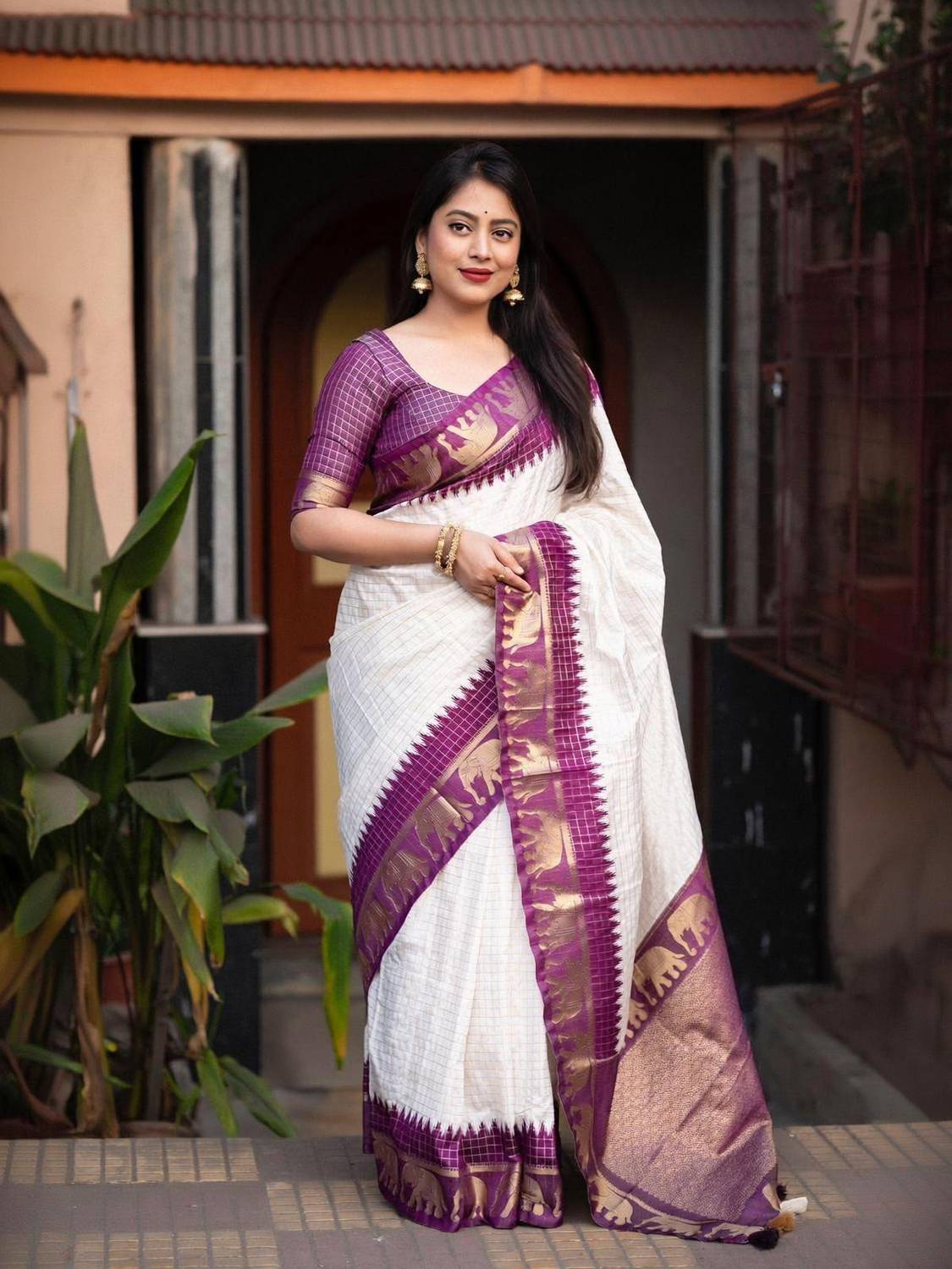 Kanjivaram Pure Silk Self Design Blouse Material