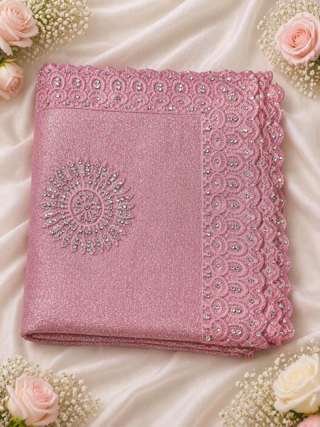 Image of Manpasandbazar Embellished, Embroidered Bollywood Net, Georgette Saree
