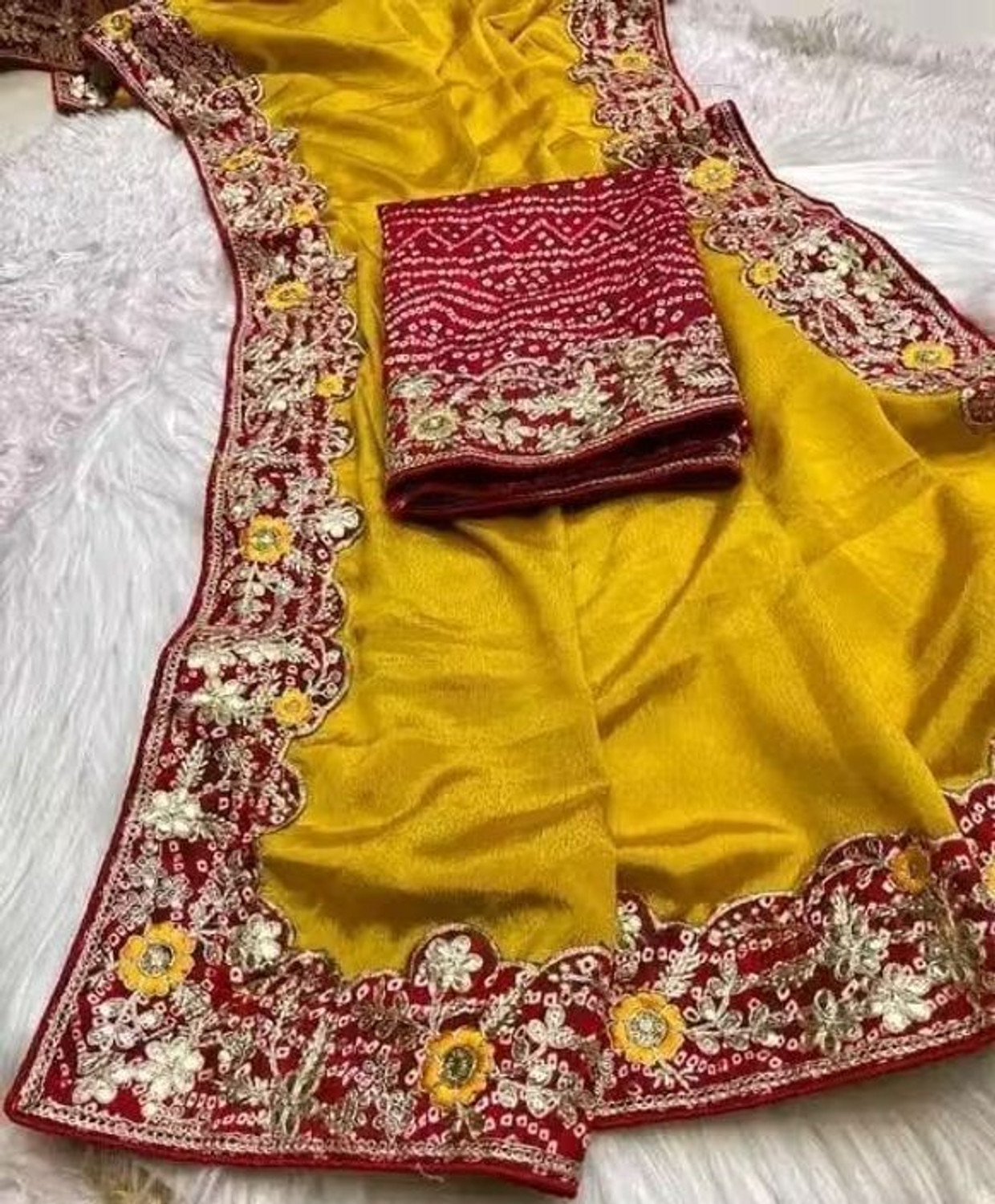 Image of Vraggi Embellished Bollywood Silk Blend Saree