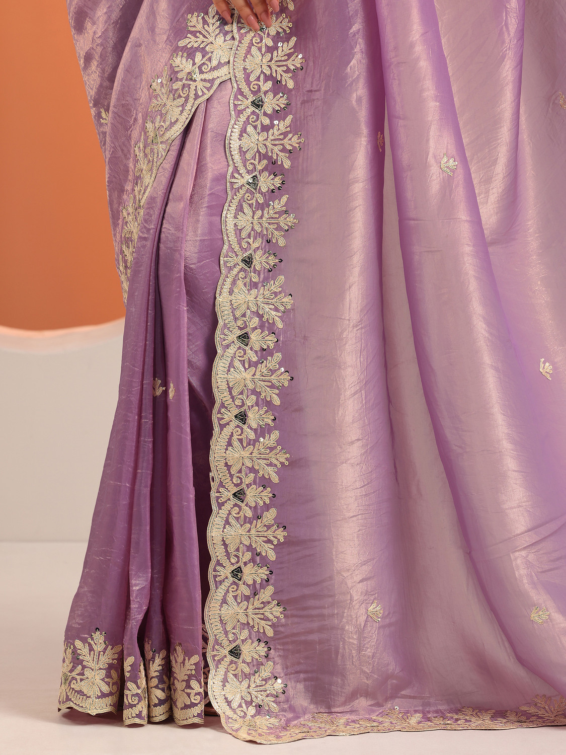Image of LIBAS Embroidered Daily Wear Organza Saree
