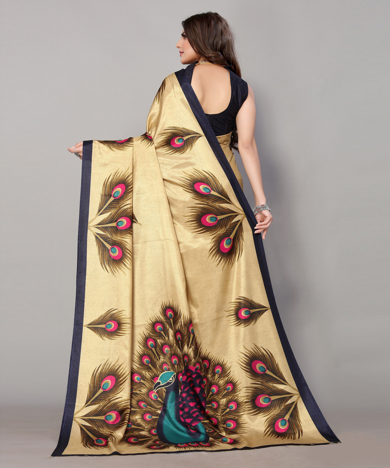 Image of Nirvaan Printed, Floral Print Daily Wear Art Silk Saree