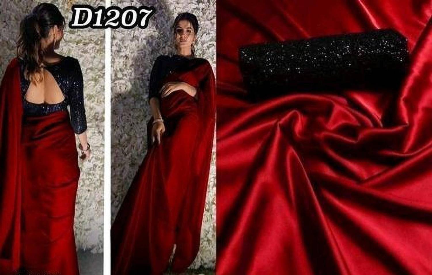 Arpita Fashion Solid/Plain Bollywood Satin Saree