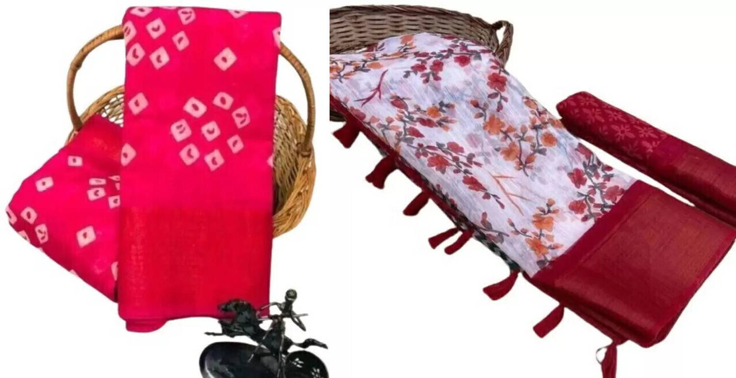 Aaradhna Printed Kota Doria Cotton Blend Saree