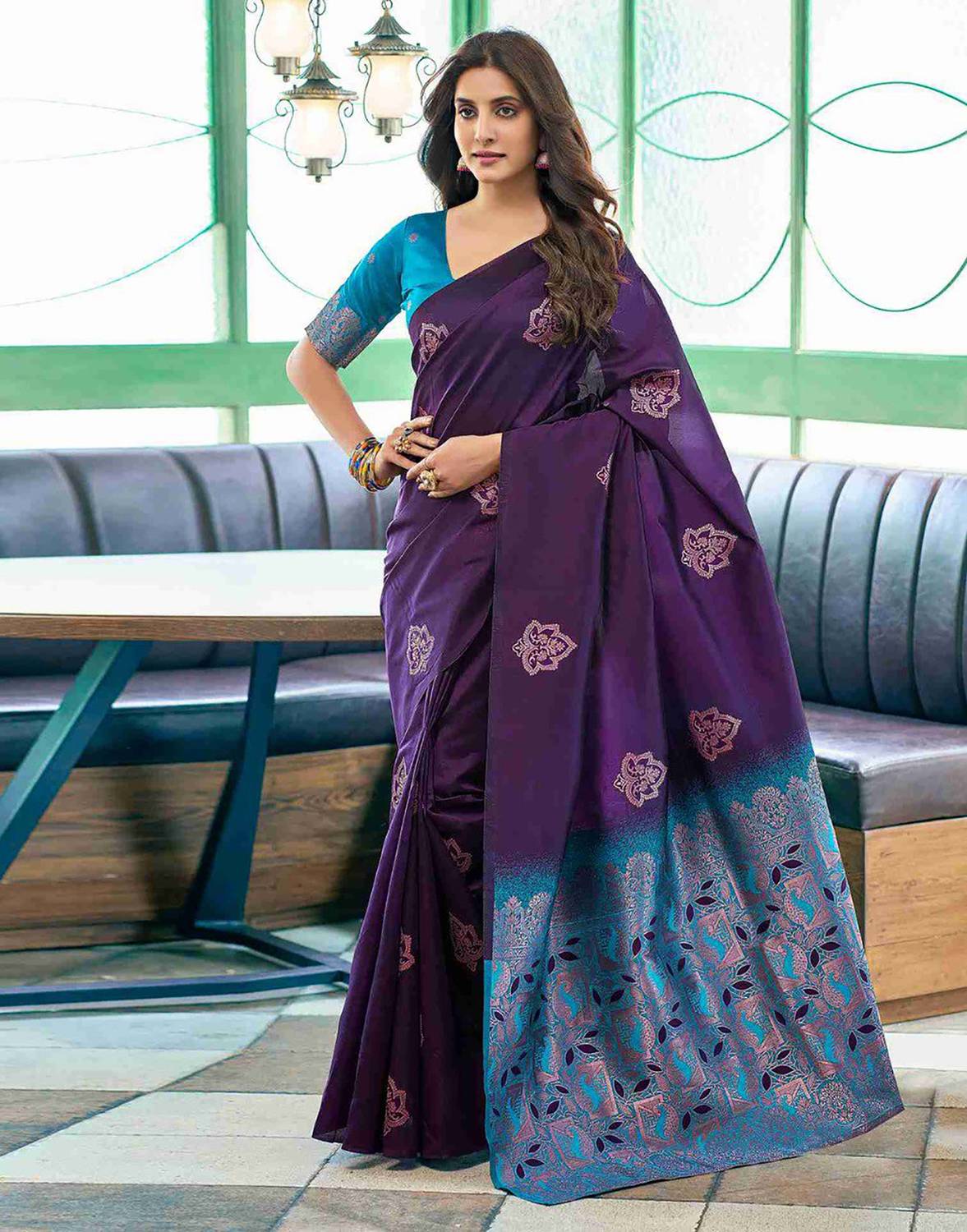Aldwych Woven Banarasi Silk Blend Saree