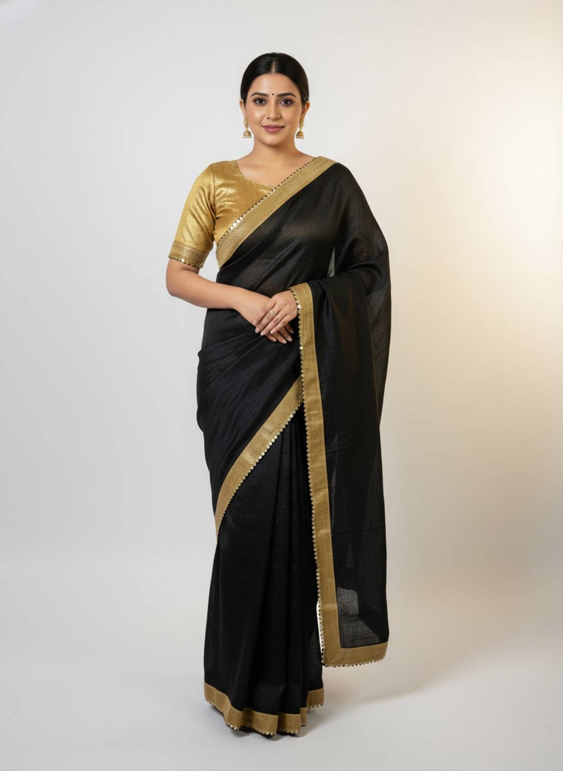 AVSAR PRINTS Solid/Plain Daily Wear Organza Saree