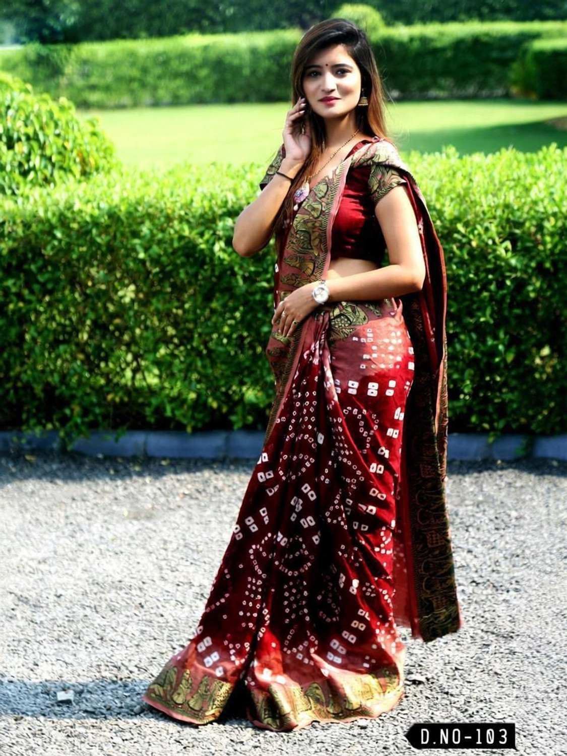 Image of shreeji creation Self Design Bandhani Art Silk Saree