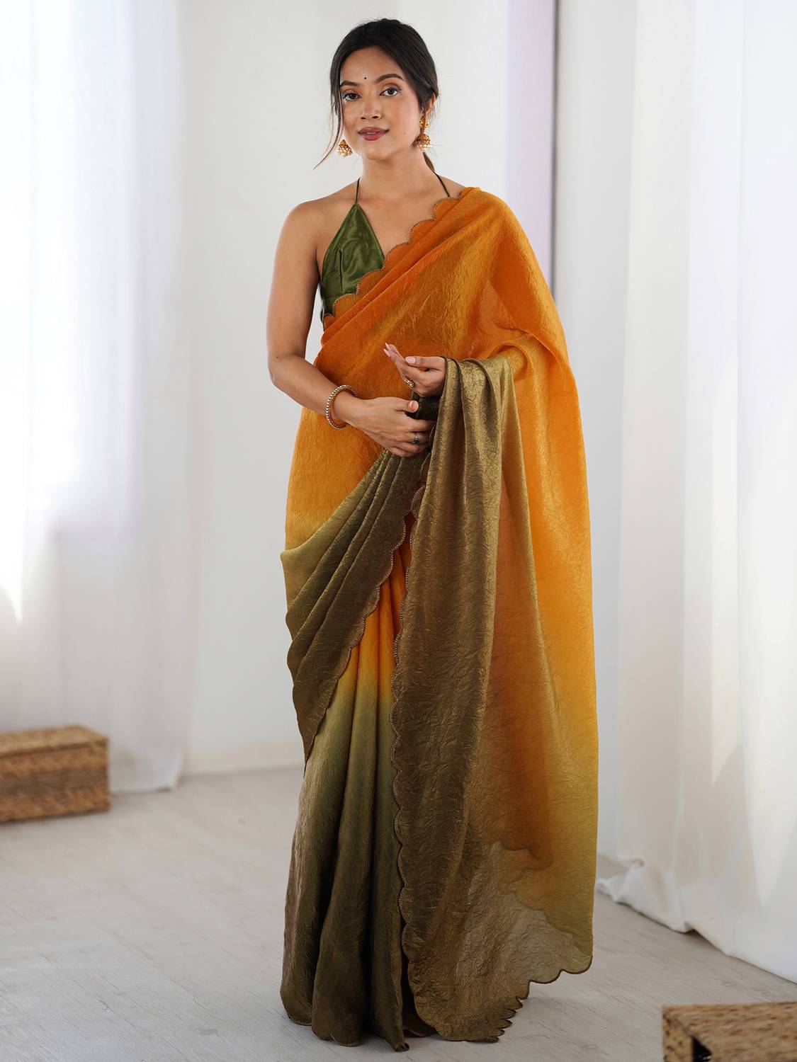 ANOUK Printed Bollywood Satin Saree