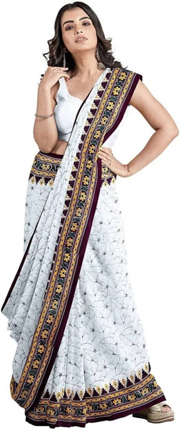 Bhadra Printed Sambalpuri Cotton Blend Saree