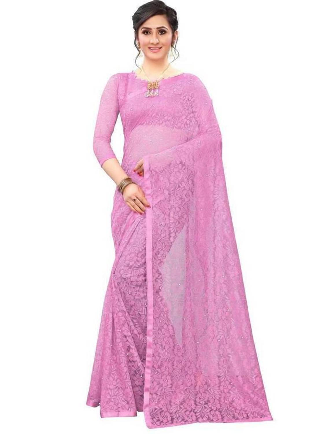 bv design Embellished Bollywood Net Saree