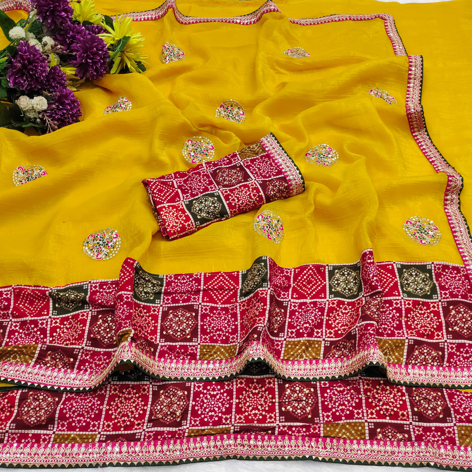 Image of Parmila Fashion Embroidered Bollywood Jimmy Jimmy Saree