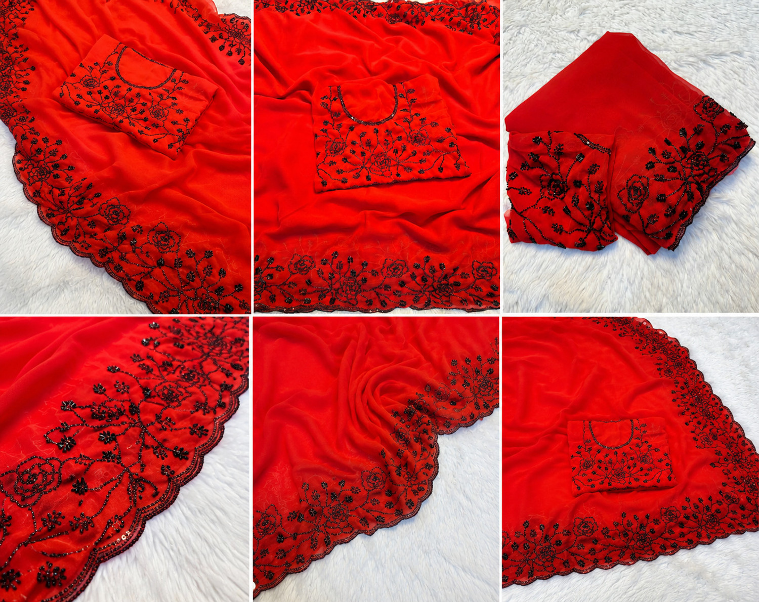 Image of Dhruvi Creation Embellished Bollywood Pure Silk, Satin Saree