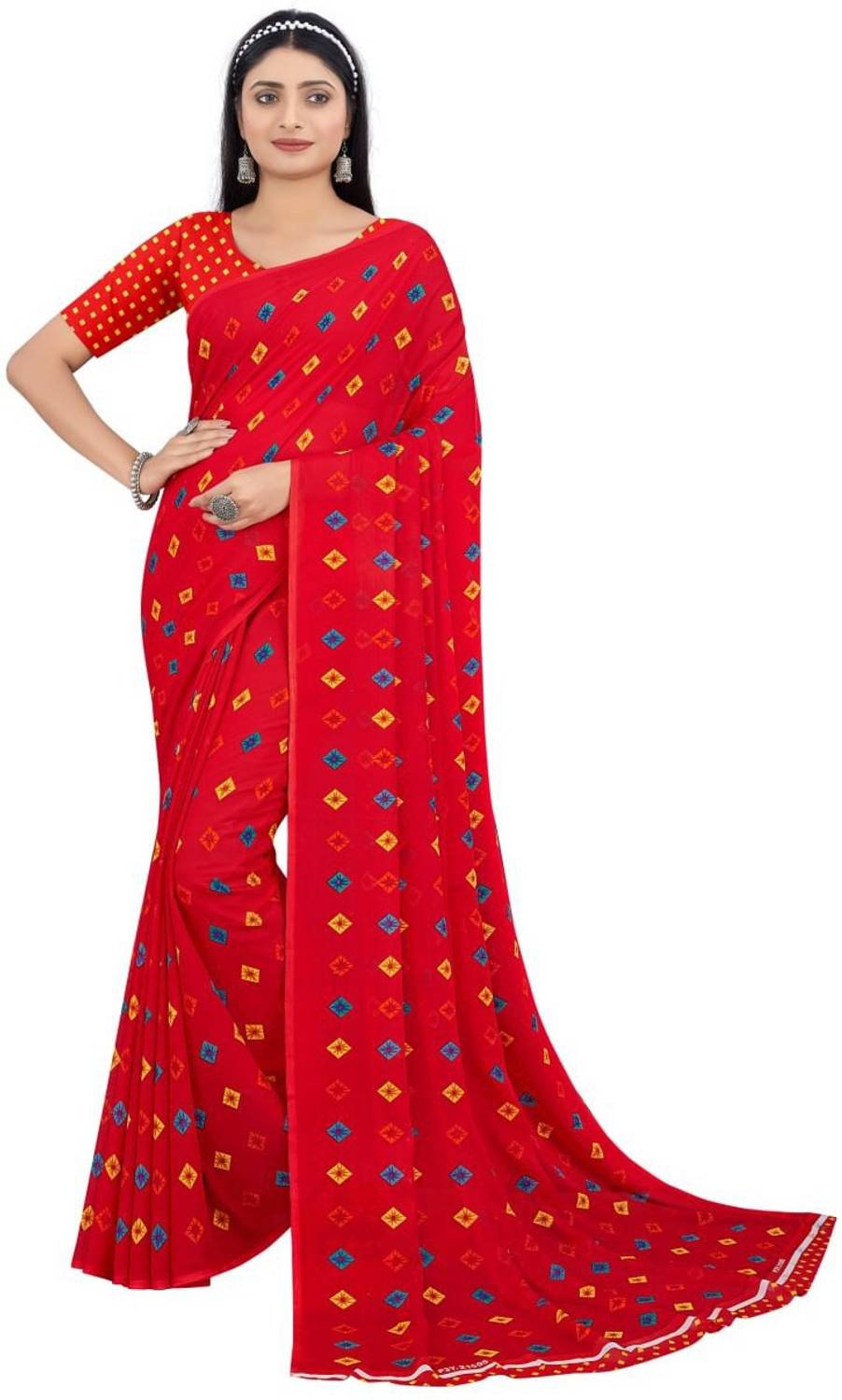 21st Fashion Printed Daily Wear Georgette Saree