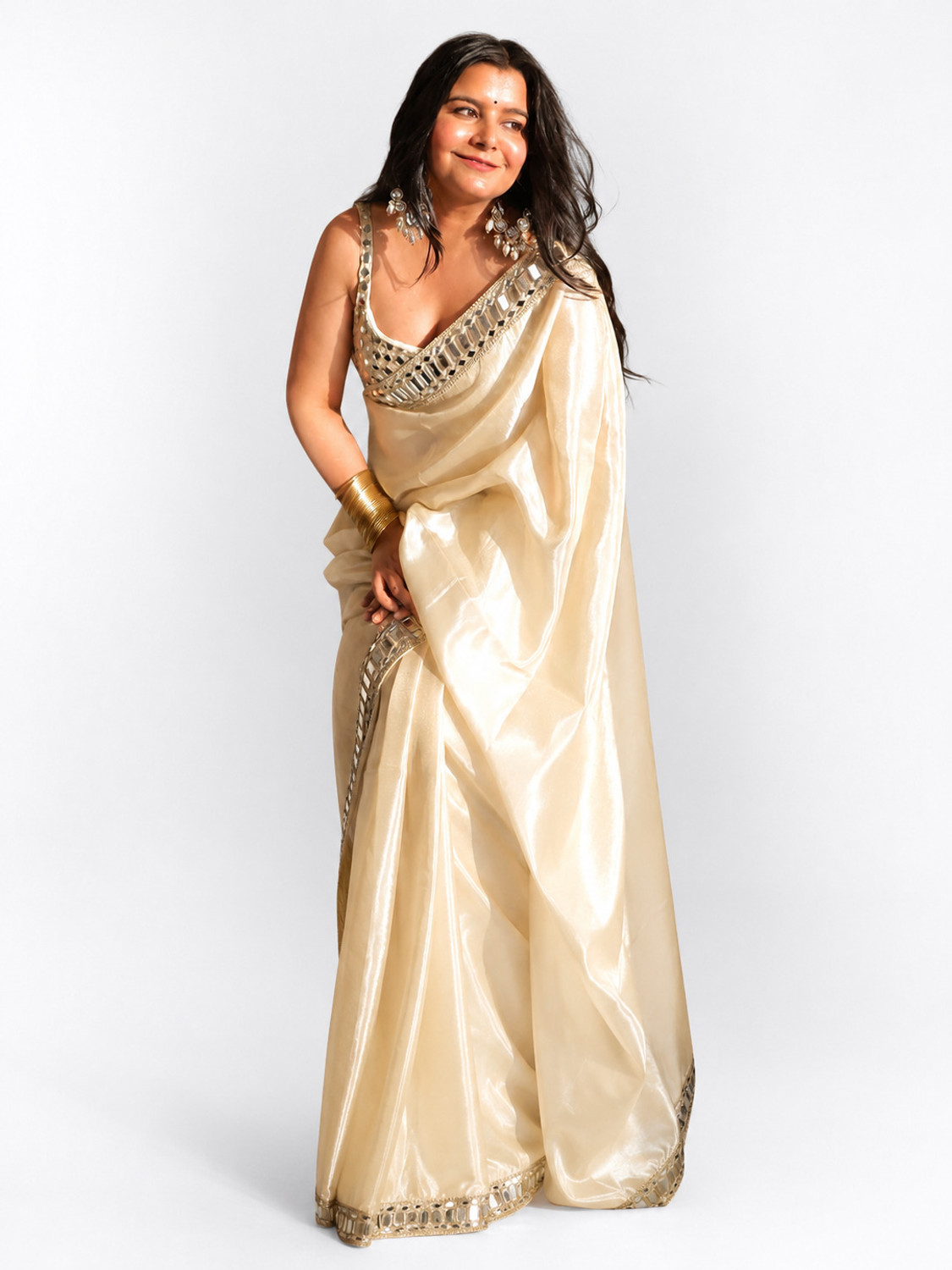 Image of Mortile Designer Studio Embroidered Bhagalpuri Georgette Saree