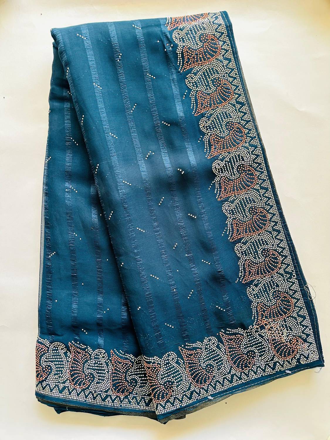 ABSilk Embellished Assam Silk Georgette Saree