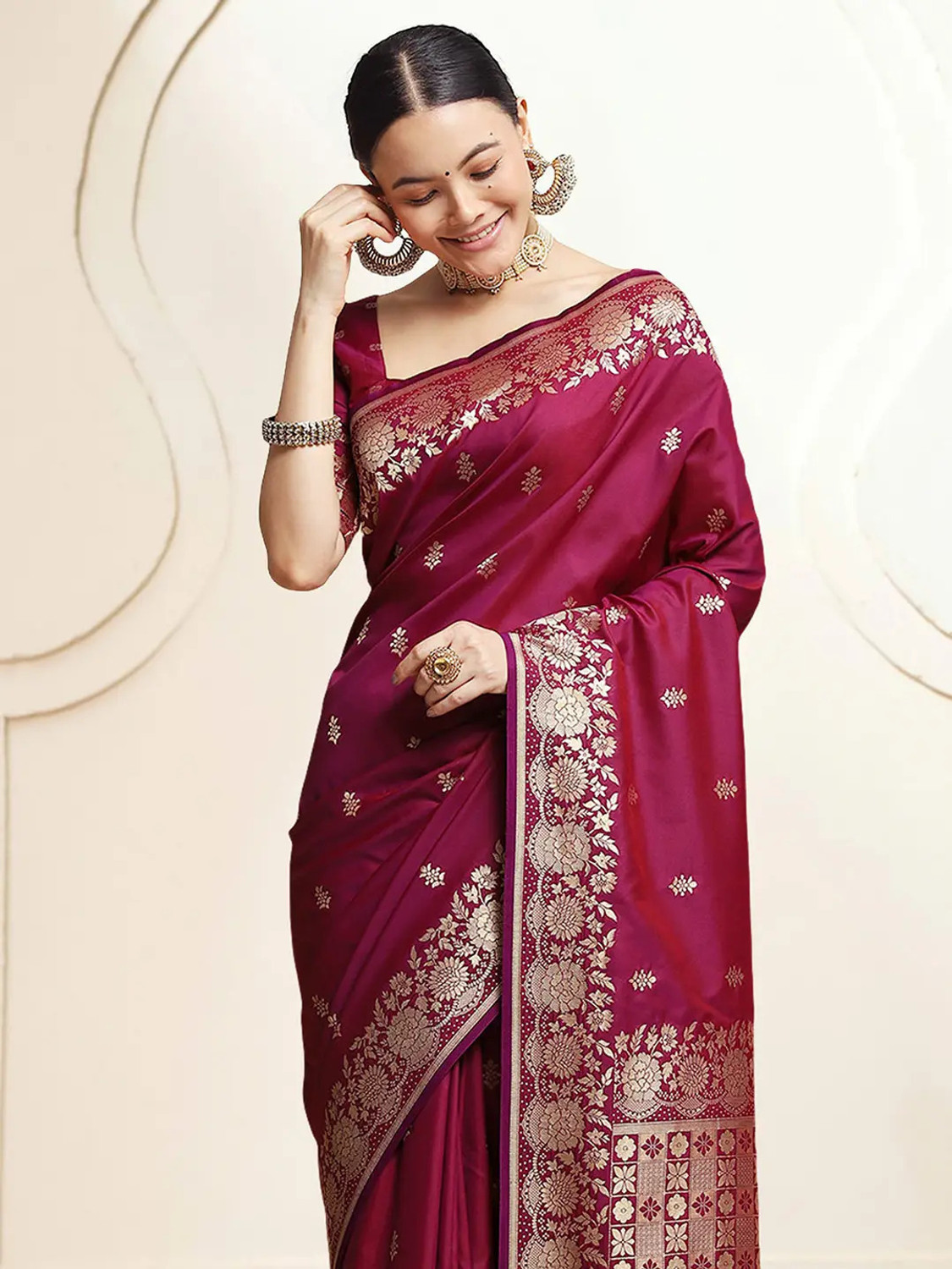 Image of Kalapushpi Woven Banarasi Pure Silk Saree
