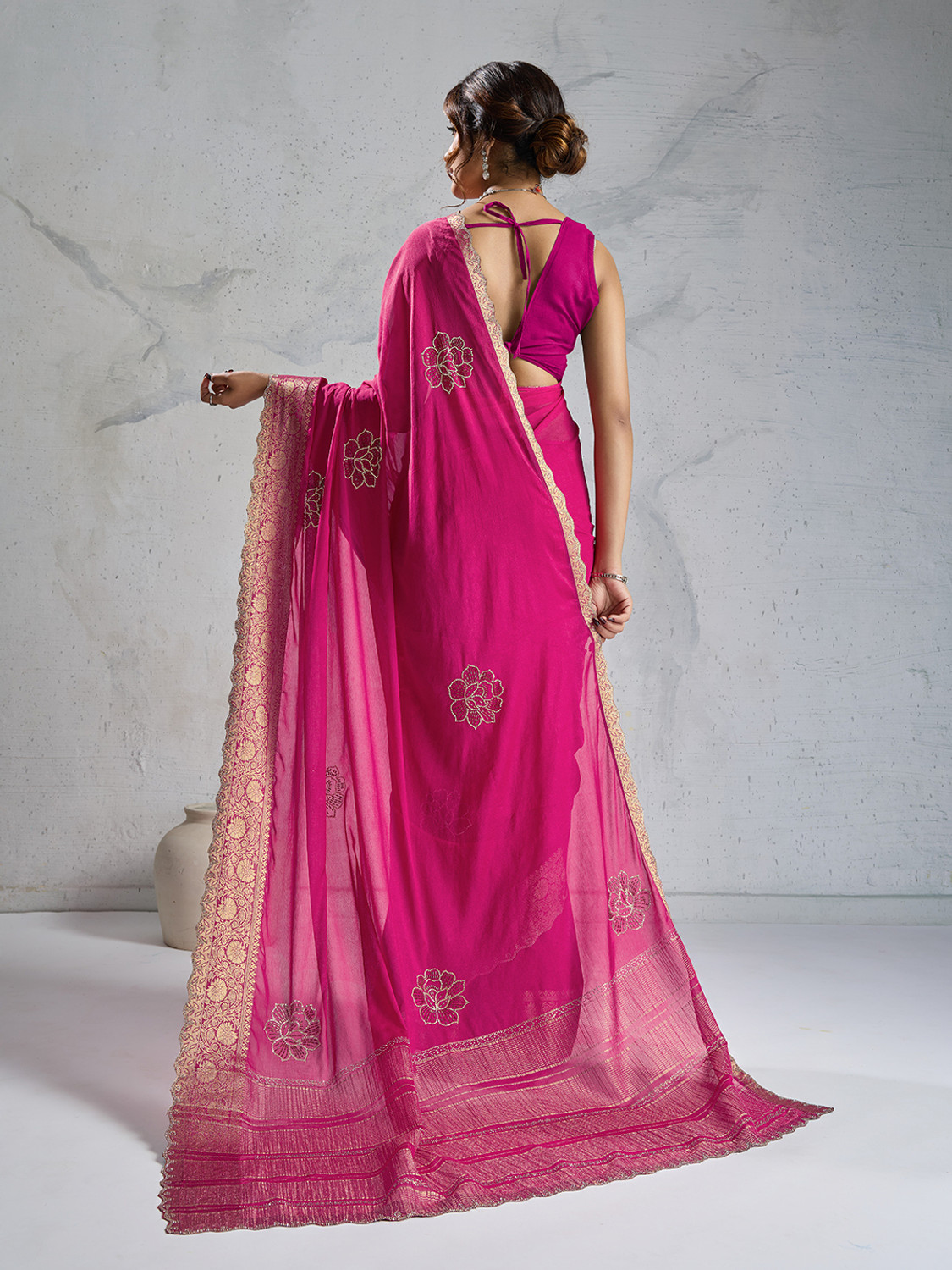Image of SOHINI NX Embellished Banarasi Chiffon Saree