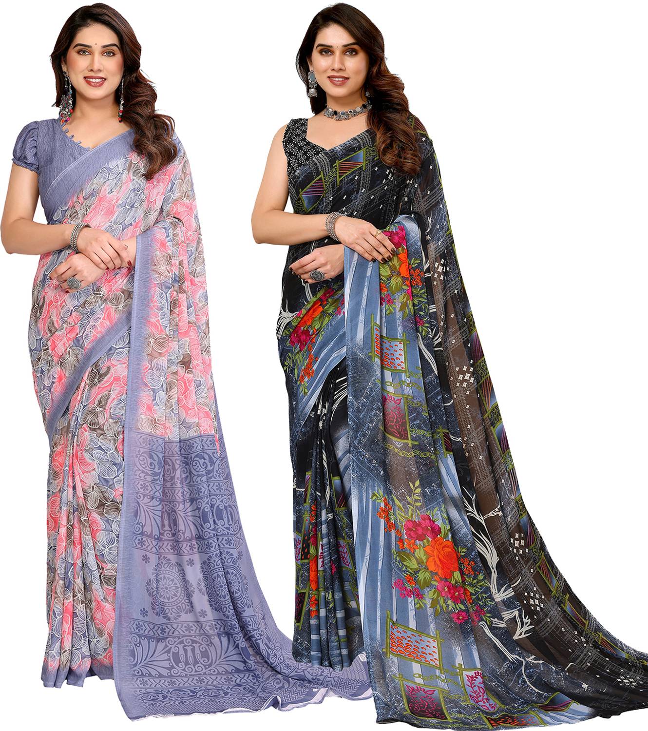 Anand Sarees Printed Daily Wear Georgette Saree