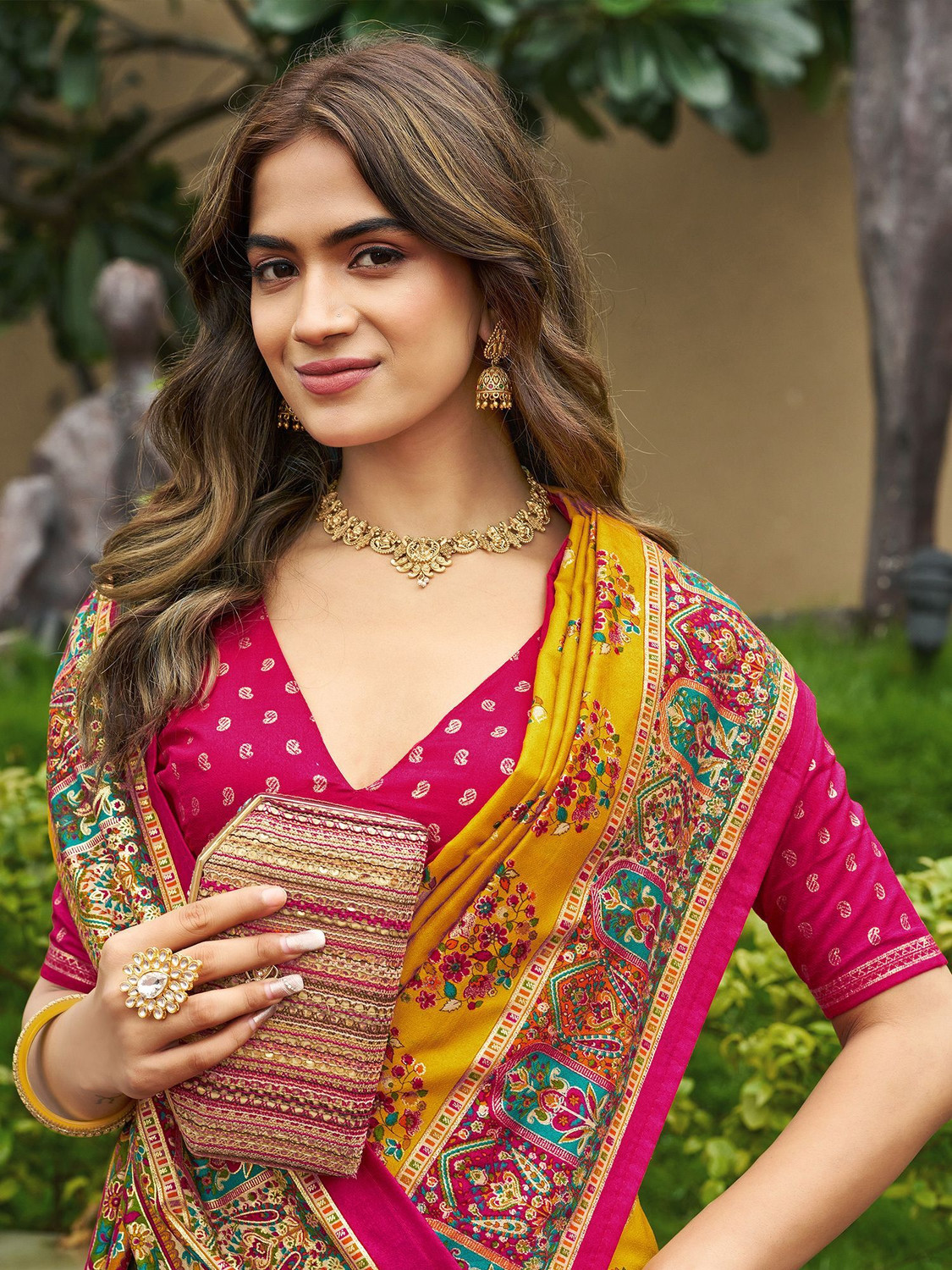 Image of Tasrika Printed Patola Tussar Silk Saree