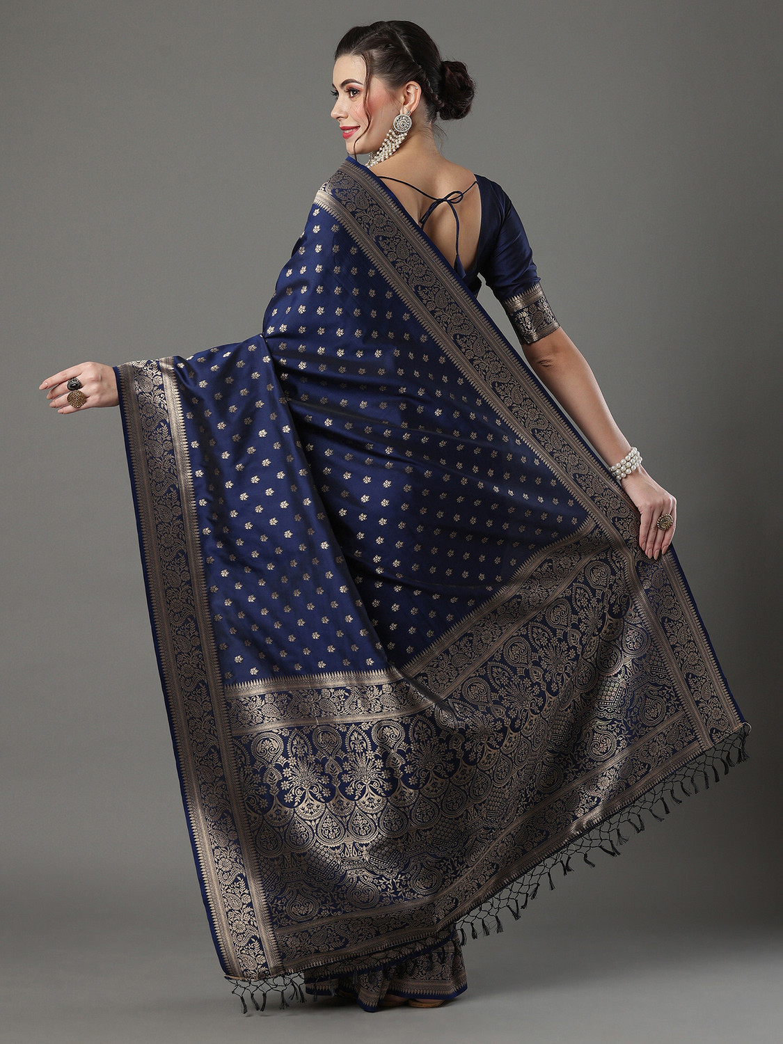 Image of Sareemall Woven Banarasi Silk Blend Saree