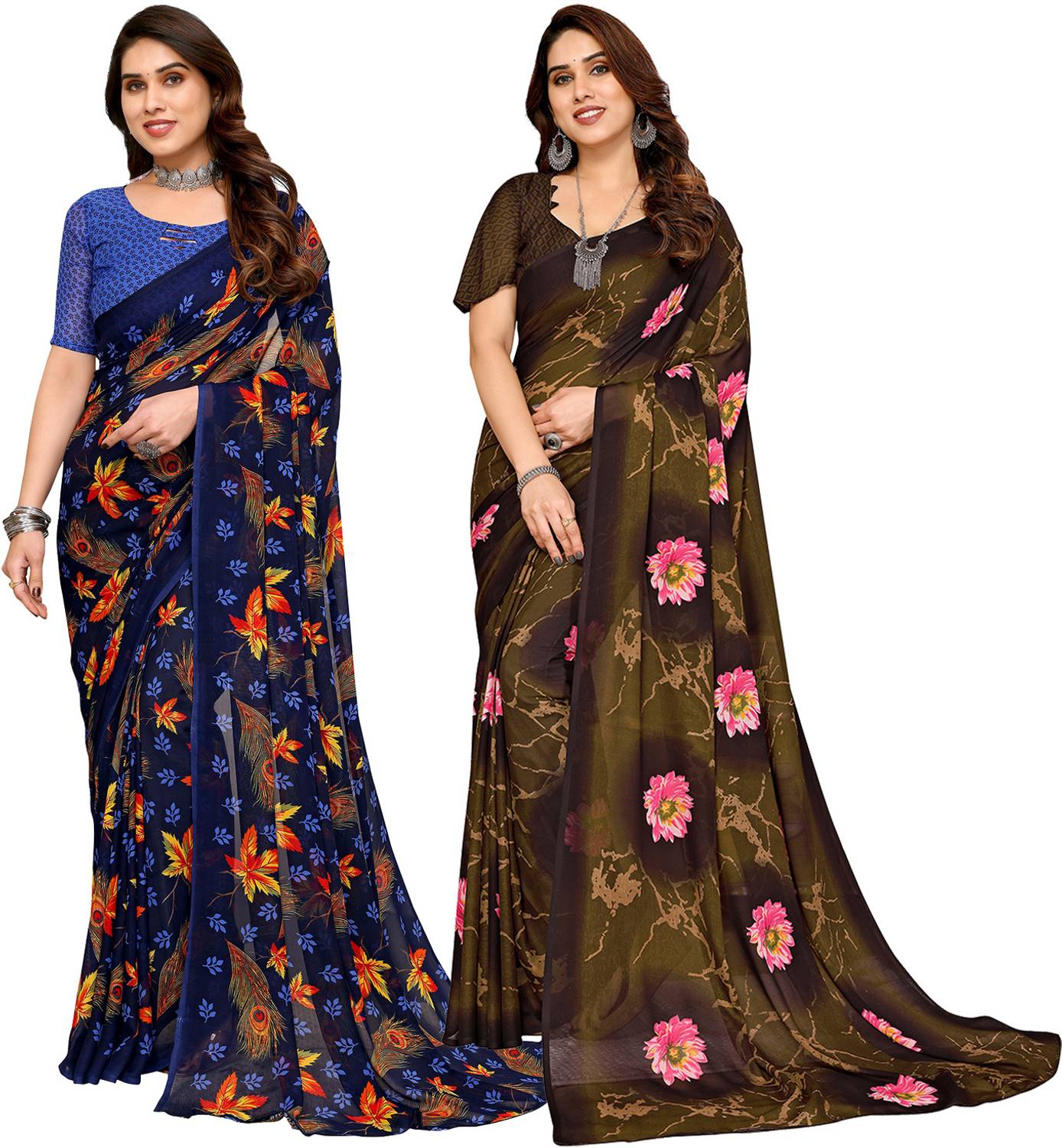 Anand Sarees Printed Daily Wear Georgette Saree