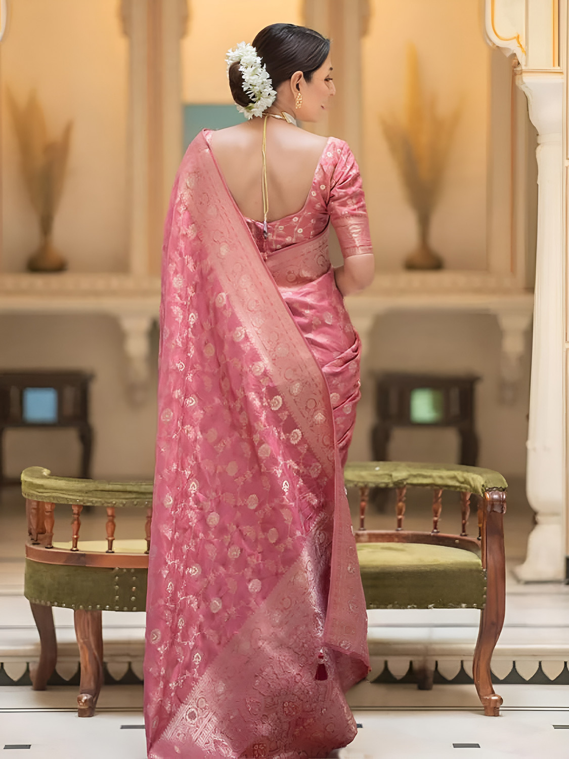 Image of Priyashi Woven Banarasi Cotton Silk, Jacquard Saree