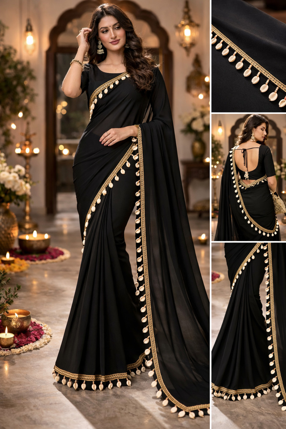 Image of fab99 Embellished Bollywood Georgette Saree