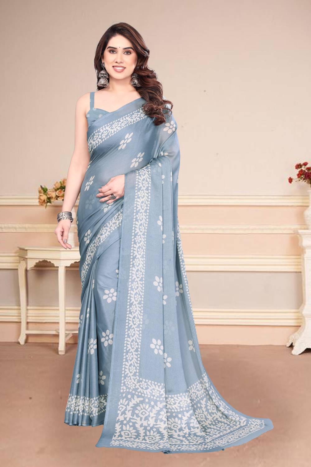 Magneitta Printed, Self Design Bollywood Chiffon, Georgette Saree