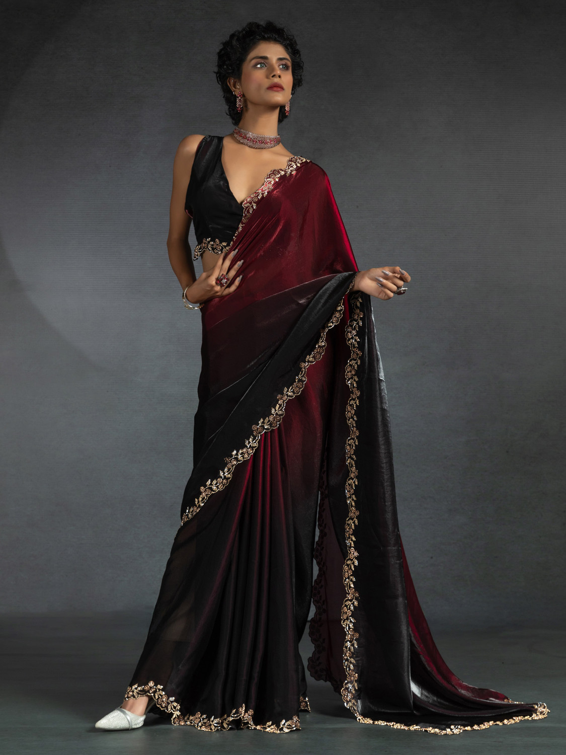 Image of Divastri Embellished Bollywood Silk Blend Saree