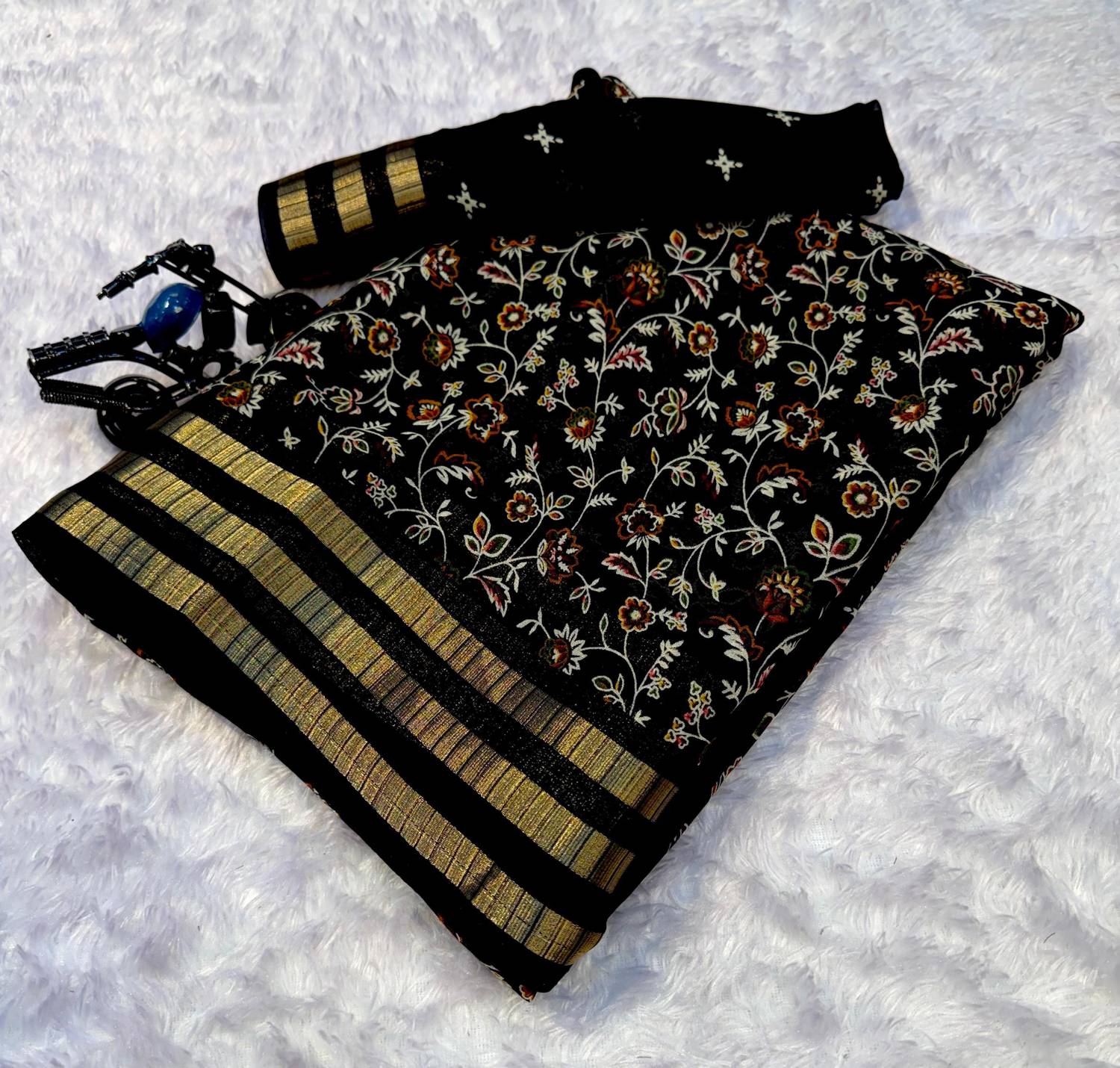 vishwambhari enterprise Floral Print Bandhani Georgette Saree