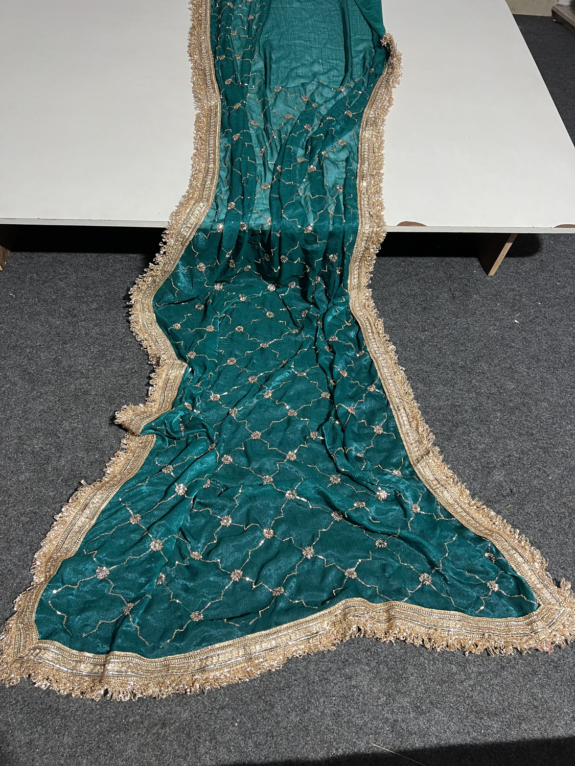 Image of ARTSUTRAA Embroidered Bollywood Pure Silk Saree (Multicolor)